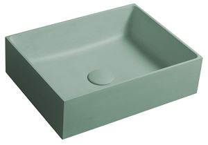 SAPHO FORMIGO umyvadlo na desku 47,5 cm, bez přepadu, beton, matná zelená