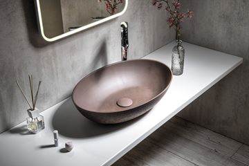 SAPHO FORMIGO umyvadlová mísa 60 cm, bez přepadu, beton, tmavě hnědá FG215 Obrázek - fotka