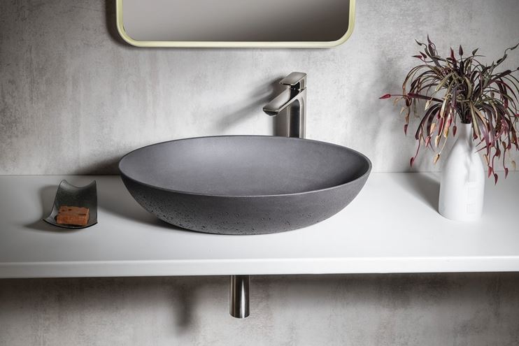 SAPHO FORMIGO umyvadlová mísa 60 cm, bez přepadu, beton, matný antracit FG216 Obrázek - fotka
