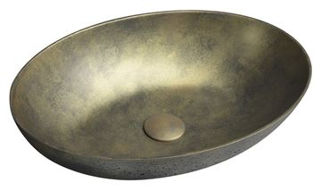 SAPHO FORMIGO umyvadlová mísa 60 cm, bez přepadu, beton, matná zlatá