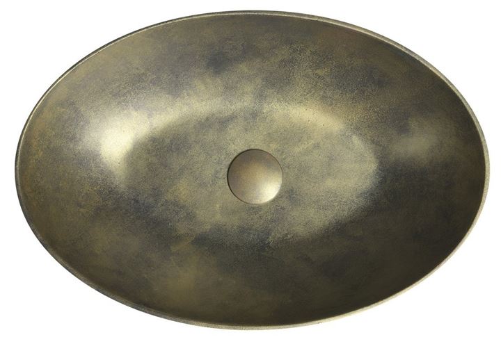 SAPHO FORMIGO umyvadlová mísa 60 cm, bez přepadu, beton, matná zlatá FG218 Obrázek - fotka