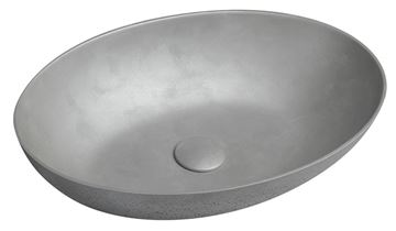 SAPHO FORMIGO umyvadlová mísa 60 cm, bez přepadu, beton, matná stříbrná