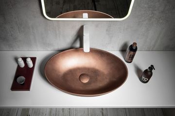 SAPHO FORMIGO umyvadlová mísa 60 cm, bez přepadu, beton, matná měděná FG220 Obrázek - fotka