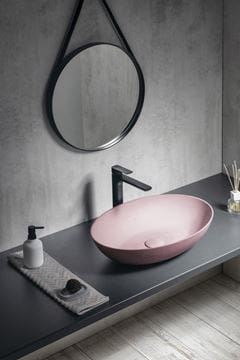 SAPHO FORMIGO umyvadlová mísa 60 cm, bez přepadu, beton, matná růžová FG221 Obrázek - fotka