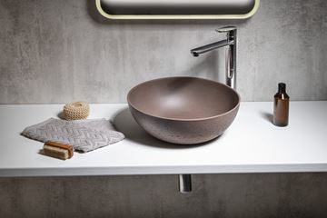 SAPHO FORMIGO umyvadlová mísa 39 cm, bez přepadu, beton, tmavě hnědá FG315 Obrázek - fotka