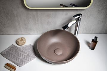 SAPHO FORMIGO umyvadlová mísa 39 cm, bez přepadu, beton, tmavě hnědá FG315 Obrázek - fotka