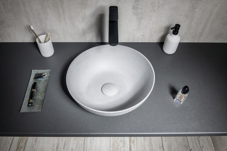 SAPHO FORMIGO umyvadlová mísa 39 cm, bez přepadu, beton, matná šedá FG317 Obrázek - fotka