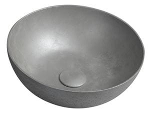SAPHO FORMIGO umyvadlová mísa 39 cm, bez přepadu, beton, matná stříbrná