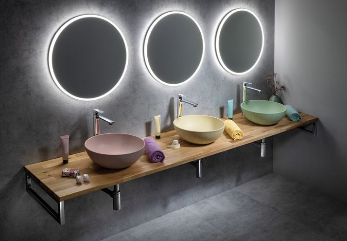SAPHO FORMIGO umyvadlová mísa 39 cm, bez přepadu, beton, matná růžová FG321 Obrázek - fotka