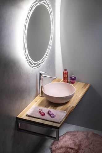 SAPHO FORMIGO umyvadlová mísa 39 cm, bez přepadu, beton, matná růžová FG321 Obrázek - fotka