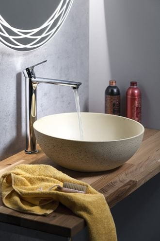 SAPHO FORMIGO umyvadlová mísa 39 cm, bez přepadu, beton, matná žlutá FG322 Obrázek - fotka