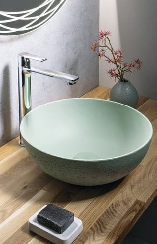 SAPHO FORMIGO umyvadlová mísa 39 cm, bez přepadu, beton, matná zelená FG323 Obrázek - fotka