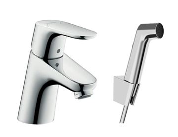 HANSGROHE FOCUS umyvadlová stojánková baterie s bidetovou sprškou Bidette, EcoSmart, chrom