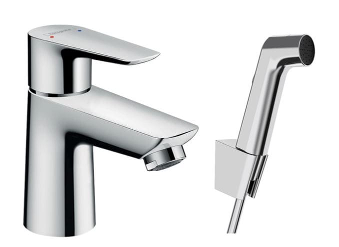 HANSGROHE TALIS E umyvadlová stojánková baterie, s odtokovou soupravou a bidetovou sprškou, EcoSmart, chrom 71729000 Obrázek - Hlavní obrázek