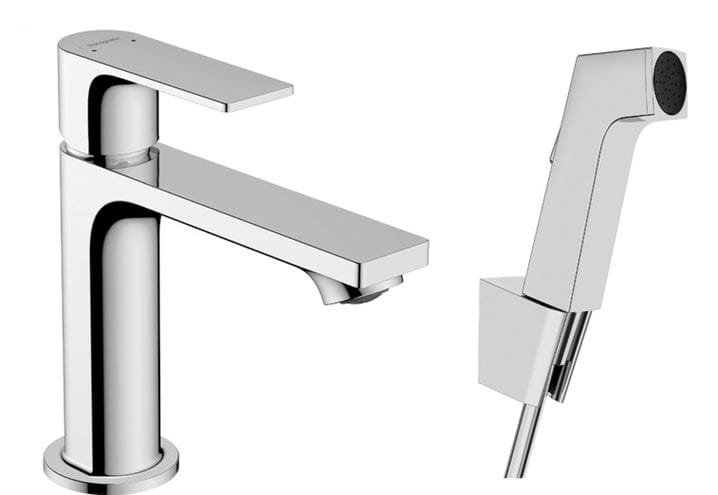 HANSGROHE REBRIS E umyvadlová stojánková baterie s bidetovou sprškou, EcoSmart, chrom 72216000 Obrázek - Hlavní obrázek