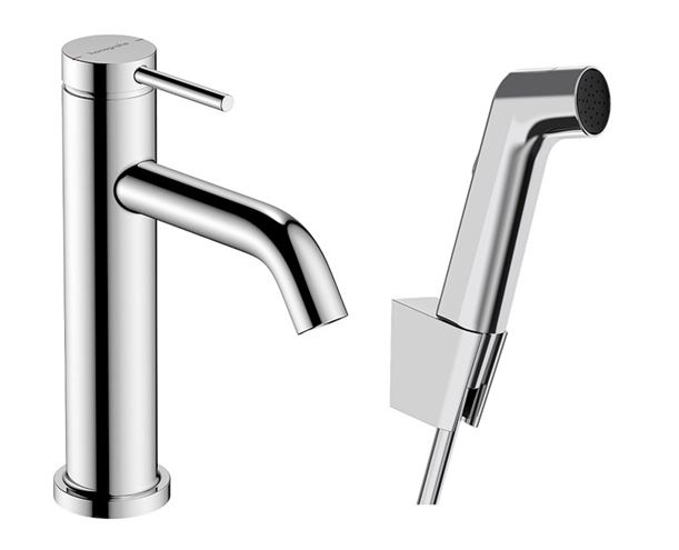HANSGROHE TECTURIS S umyvadlová stojánková baterie, s odtokovou soupravou a bidetovou sprškou, EcoSmart, chrom 73211000 Obrázek - Hlavní obrázek