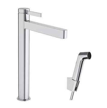HANSGROHE FINORIS umyvadlová stojánková baterie, s odtokovou soupravou a bidetovou sprškou, chrom
