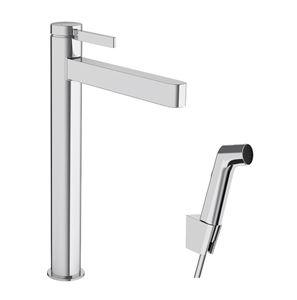 HANSGROHE FINORIS umyvadlová stojánková baterie, s odtokovou soupravou a bidetovou sprškou, chrom