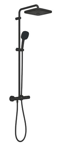 GROHE TEMPESTA SYSTEM 250 CUBE sprchový set s termostatickou baterií, horní sprcha, ruční sprcha se 2 proudy, tyč, hadice, Water Saving, matná černá  266892431 Obrázek - fotka