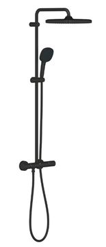 GROHE TEMPESTA SYSTEM 250 CUBE sprchový set s termostatickou baterií, horní sprcha, ruční sprcha se 2 proudy, tyč, hadice, Water Saving, matná černá 