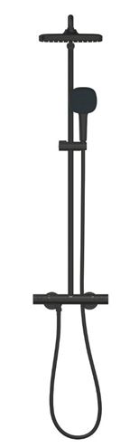 GROHE TEMPESTA SYSTEM 250 CUBE sprchový set s termostatickou baterií, horní sprcha, ruční sprcha se 2 proudy, tyč, hadice, Water Saving, matná černá  266892431 Obrázek - fotka