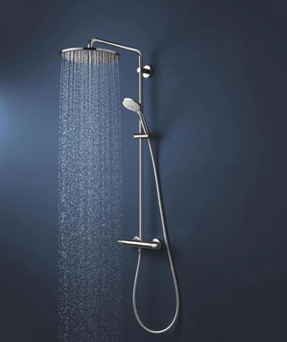 GROHE EUPHORIA SYSTEM 310 sprchový set s termostatickou baterií, horní sprcha, ruční sprcha se 3 proudy, tyč, hadice, Water Saving, chrom  26384002 Obrázek - fotka