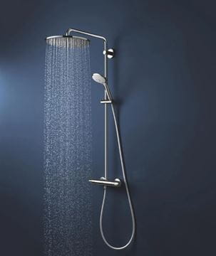 GROHE EUPHORIA SYSTEM 310 sprchový set s termostatickou baterií, horní sprcha, ruční sprcha se 3 proudy, tyč, hadice, Water Saving, chrom  26384002 Obrázek - fotka