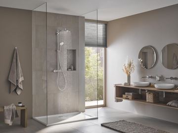 GROHE EUPHORIA SYSTEM 310 sprchový set s termostatickou baterií, horní sprcha, ruční sprcha se 3 proudy, tyč, hadice, Water Saving, chrom  26384002 Obrázek - fotka