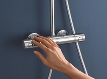 GROHE EUPHORIA SYSTEM 310 sprchový set s termostatickou baterií, horní sprcha, ruční sprcha se 3 proudy, tyč, hadice, Water Saving, chrom  26384002 Obrázek - fotka