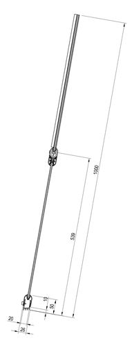 RAVAK 10° CVS2 100 L vanová zástěna 100x150 cm, levá, lítací, satin/sklo transparent 7QLA0U03Z1 Technický nákres