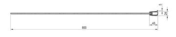RAVAK PVS1 80 vanová zástěna 80x140 cm, pevná, bright alu/sklo transparent 79840C00Z1 Technický nákres