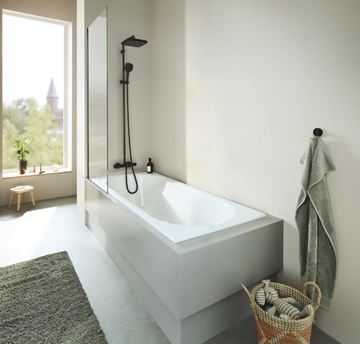 GROHE TEMPESTA SYSTEM 250 CUBE vanová termostatická baterie, s hlavovou a ruční sprchou se 2 proudy, Water Saving, matná černá  266912431 Obrázek - fotka