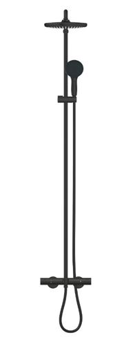 GROHE TEMPESTA SYSTEM 250 vanová termostatická baterie, s horní a ruční sprchou se 2 proudy, Water Saving, matná černá  266722431 Obrázek - fotka