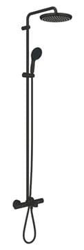 GROHE TEMPESTA SYSTEM 250 vanová termostatická baterie, s horní a ruční sprchou se 2 proudy, Water Saving, matná černá 