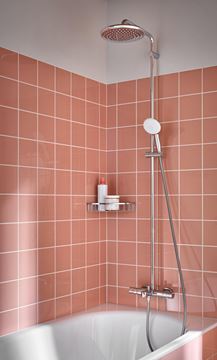 GROHE TEMPESTA SYSTEM 250 vanová termostatická baterie, s horní a ruční sprchou se 2 proudy, Water Saving, bílá/chrom 26672001 Obrázek - fotka