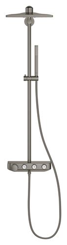 GROHE EUPHORIA SMARTCONTROL SYSTEM 310 CUBE DUO sprchový set s termostatickou baterií, horní sprcha se 2 proudy, ruční sprcha, tyč, hadice, kartáčovaný hard graphite 26508AL0 Obrázek - fotka