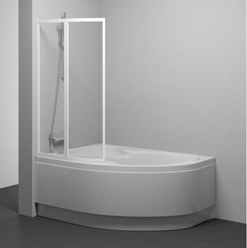 RAVAK ROSA VSK2 170 L vanová zástěna 109x150 cm, levá, skládací, bílá/sklo transparent 76LB0100Z1 Obrázek - fotka