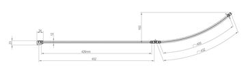 RAVAK ROSA VSK2 150 P vanová zástěna 93x150 cm, pravá, skládací, bílá/plast rain 76P8010041 Technický nákres