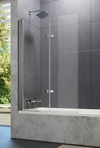HÜPPE DESIGN PURE vanová zástěna 1000x1500 mm, levá, skládací, stříbrná lesklá/sklo čiré