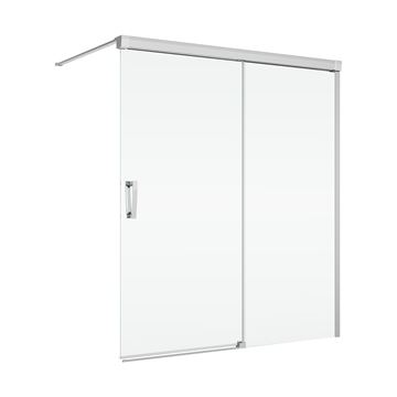 RONAL CADURA CAW2BD vanová zástěna 120x160 cm, pravá, posuvná, aluchrom/čiré sklo