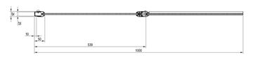 RAVAK CVS2 100 L vanová zástěna 100x150 cm, levá, lítací, bright alu/sklo transparent 7QLA0C00Z1 Technický nákres