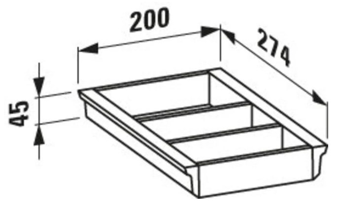 LAUFEN SPACE organizér do zásuvky, bílá H4954011606311 Technický nákres
