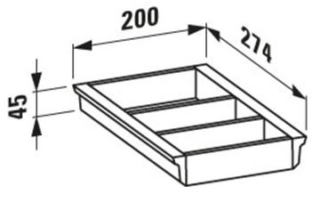 LAUFEN SPACE organizér do zásuvky, bílá H4954011606311 Technický nákres