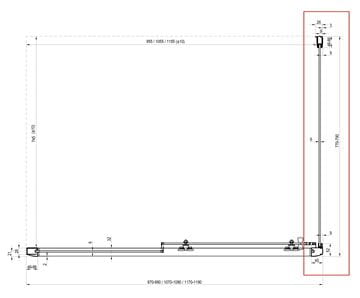 RAVAK BLIX BLPS 80 boční stěna 80x190 cm, bílá/čiré sklo 9BH40100Z1 Technický nákres