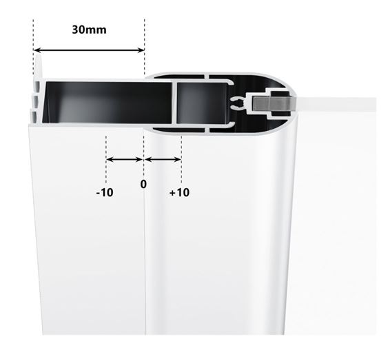 RAVAK CHROME CPS 90 boční stěna 90x195 cm, bright alu/čiré sklo 9QV70C00Z1 Technický nákres