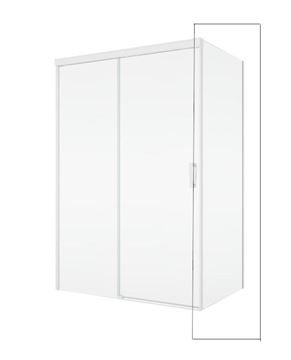 RONAL CADURA CAST boční stěna 80x200 cm, matná bílá/čiré sklo
