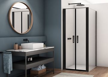 RONAL DIVERA D22T2 sprchové dveře 90x200 cm, lítací, matná černá/čiré sklo D22T2 090 06 07 Obrázek - fotka