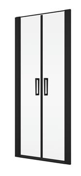 RONAL DIVERA D22T2 sprchové dveře 90x200 cm, lítací, matná černá/čiré sklo