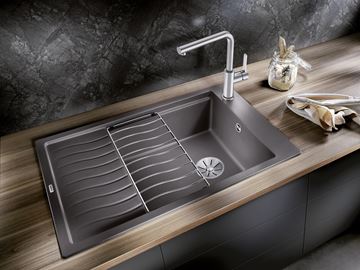 BLANCO ELON XL 6 S granitový dřez 780x500 mm, otočný, s odkapávací mřížkou, excentrické ovládání, odkapávač, černá 525882 Obrázek - fotka