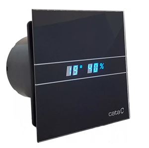 CATA E100 GBTH axiální ventilátor 100 mm, nástěnný/stropní, s časovačem a čidlem vlhkosti, černá